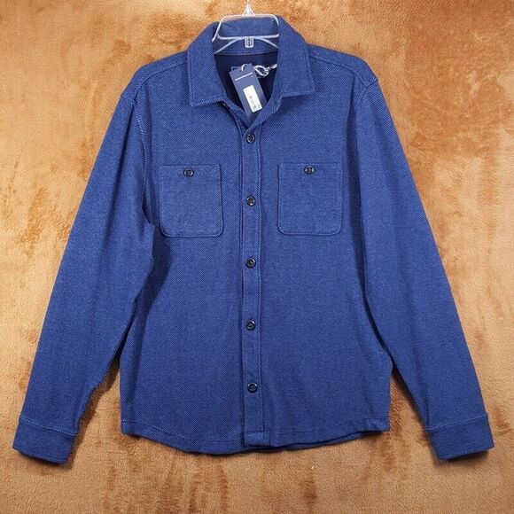 VINEYARD VINES Shirt Jacket Mens Medium Blue Button Up Stretch CALM WATER $198 - Picture 2 of 9